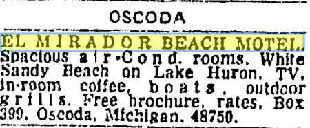 Huron House Bed and Breakfast (El Mirador Beach Motel) - May 1970